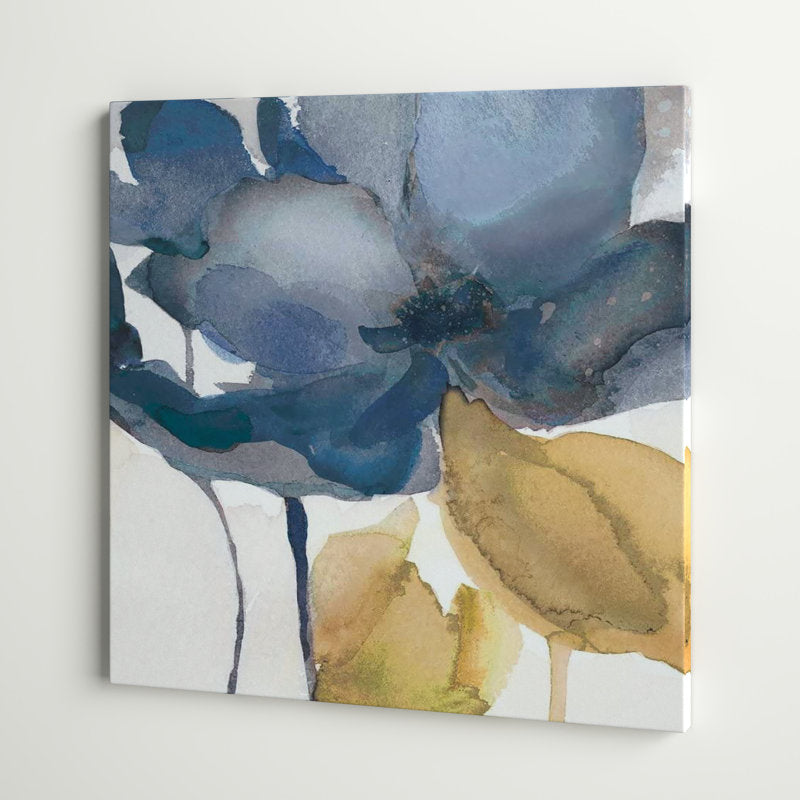 Elegant Blue Floral Oil Painting