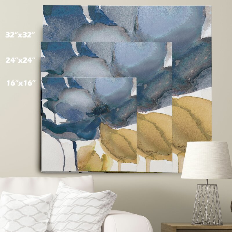 Elegant Blue Floral Oil Painting