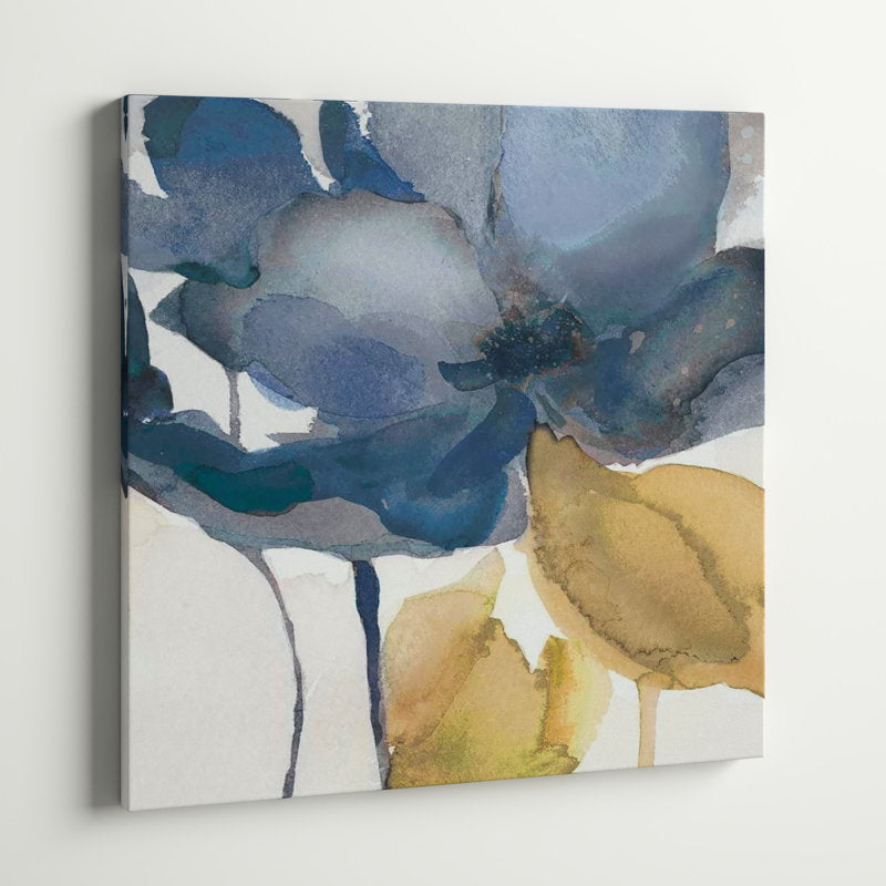 Elegant Blue Floral Oil Painting