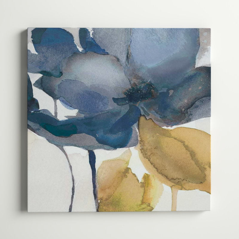 Elegant Blue Floral Oil Painting