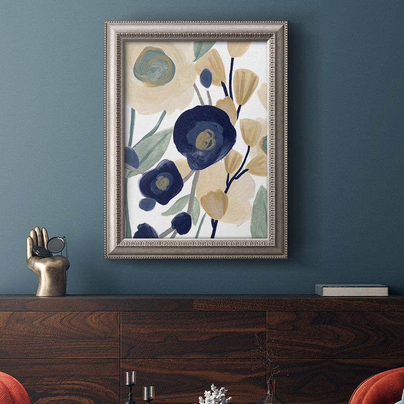 Elegant Blue Poppy Floral Canvas Art for Modern Home Decor