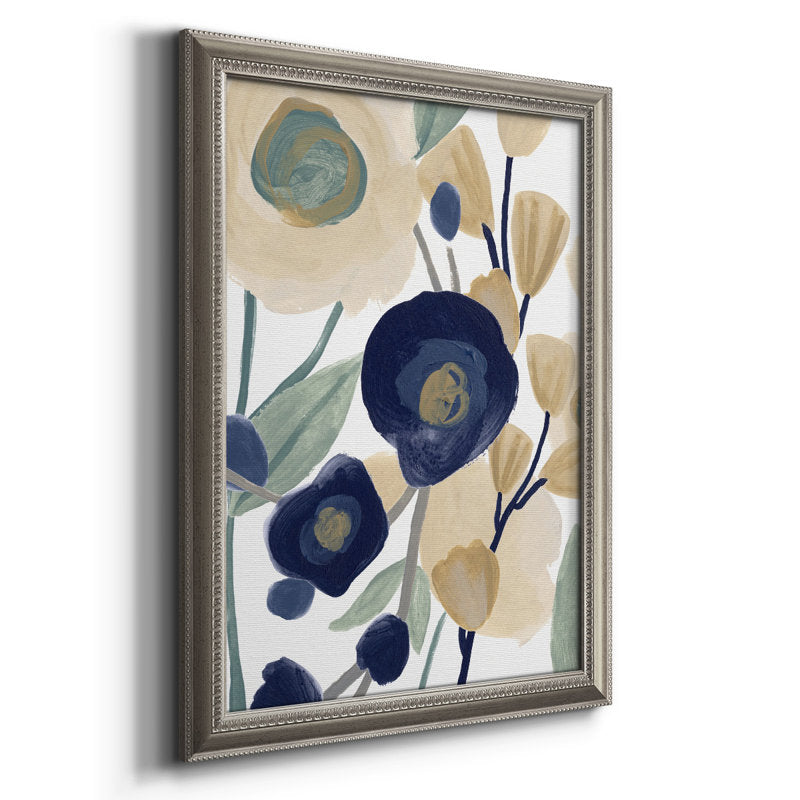 Elegant Blue Poppy Floral Canvas Art for Modern Home Decor