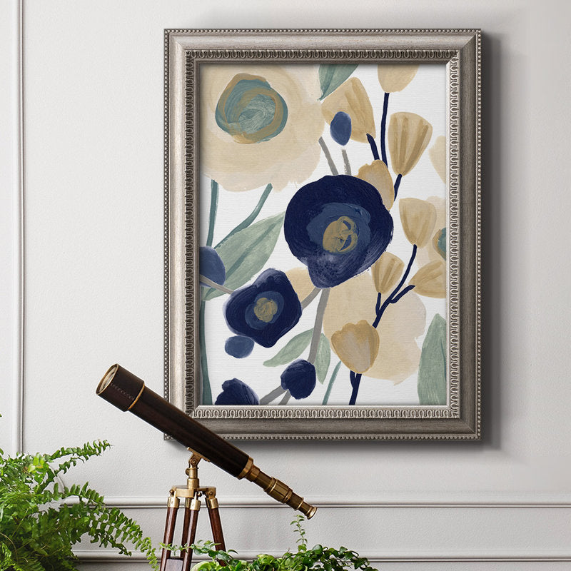 Elegant Blue Poppy Floral Canvas Art for Modern Home Decor