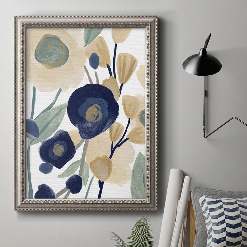 Elegant Blue Poppy Floral Canvas Art for Modern Home Decor