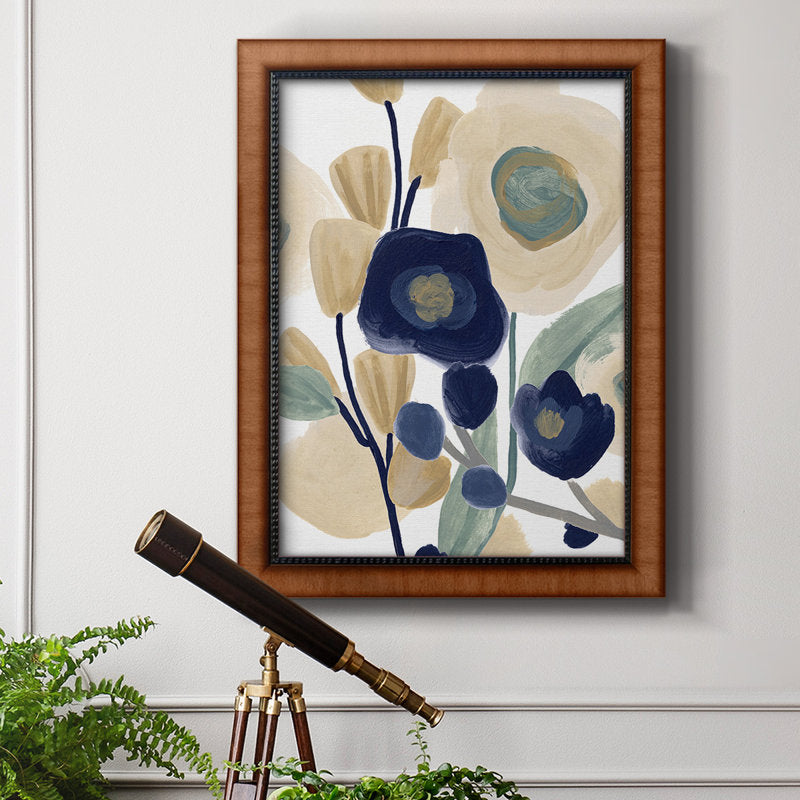 Floral Serenity: Abstract Blue Poppy Oil Painting for Elegant Home Decor