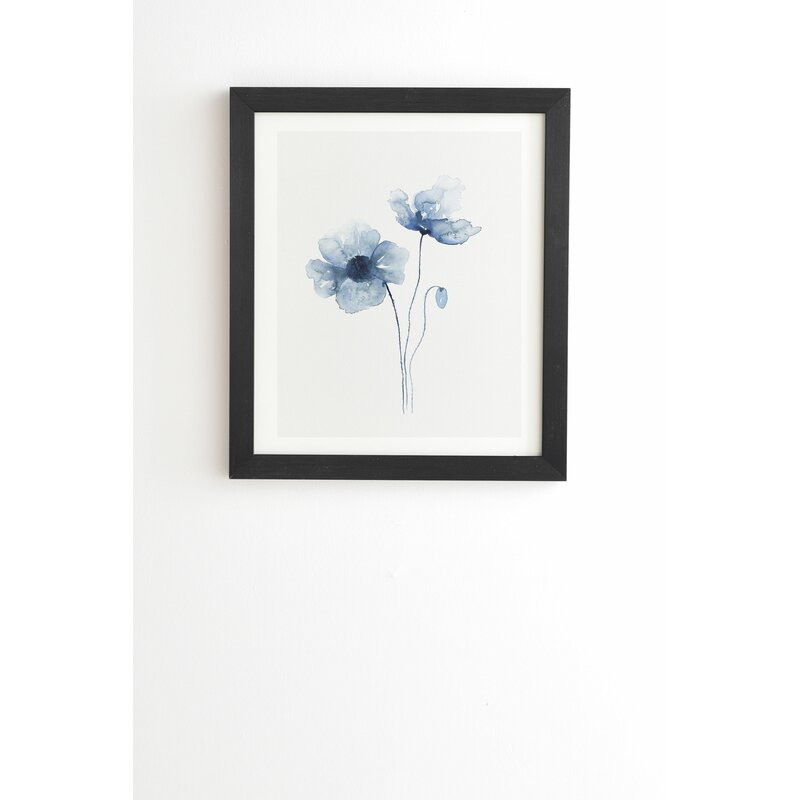 Elegant Blue Poppy Floral Oil Painting for Home Decor