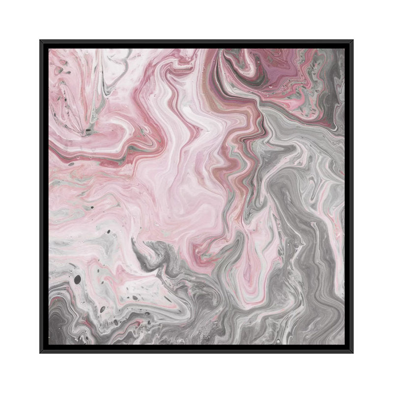 Elegant Abstract Oil Painting in Soft Blush and Gray Hues for Modern Décor