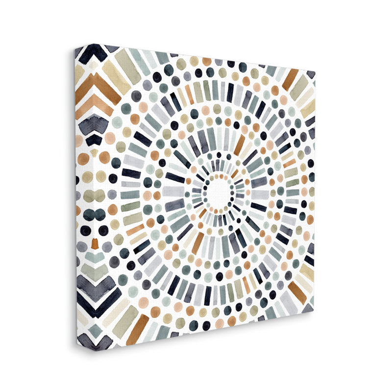 Rustic Abstract Circle Pattern Oil Painting for Modern Decor