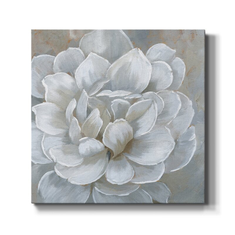 Elegant White Flower Oil Painting for Contemporary Home Decor