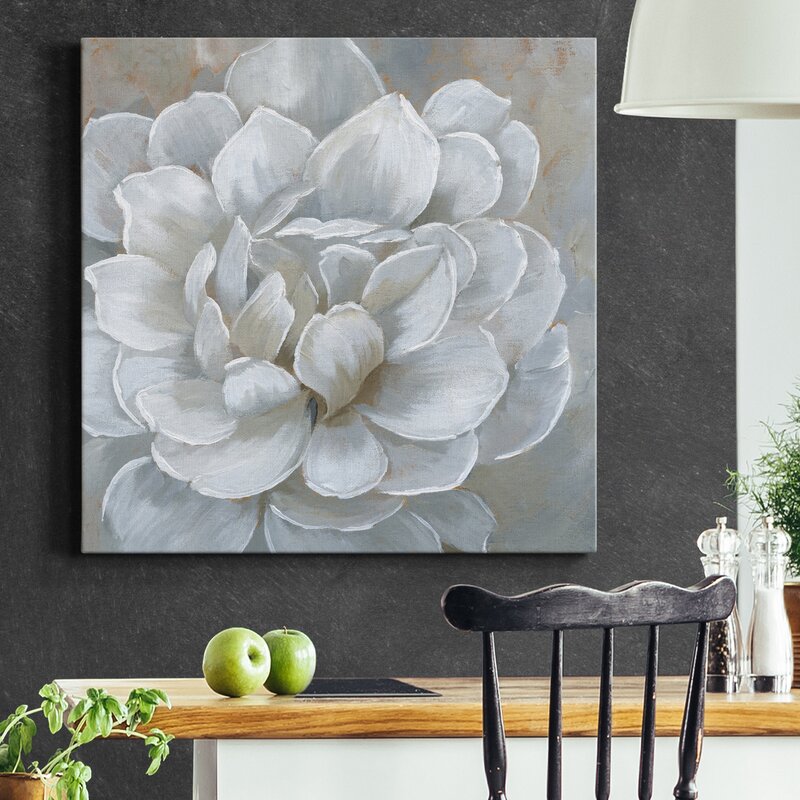 Elegant White Flower Oil Painting for Contemporary Home Decor
