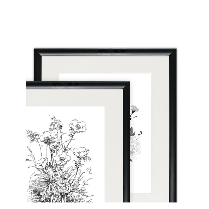 Elegant Black and White Botanical Oil Painting Set for Modern Home Decor
