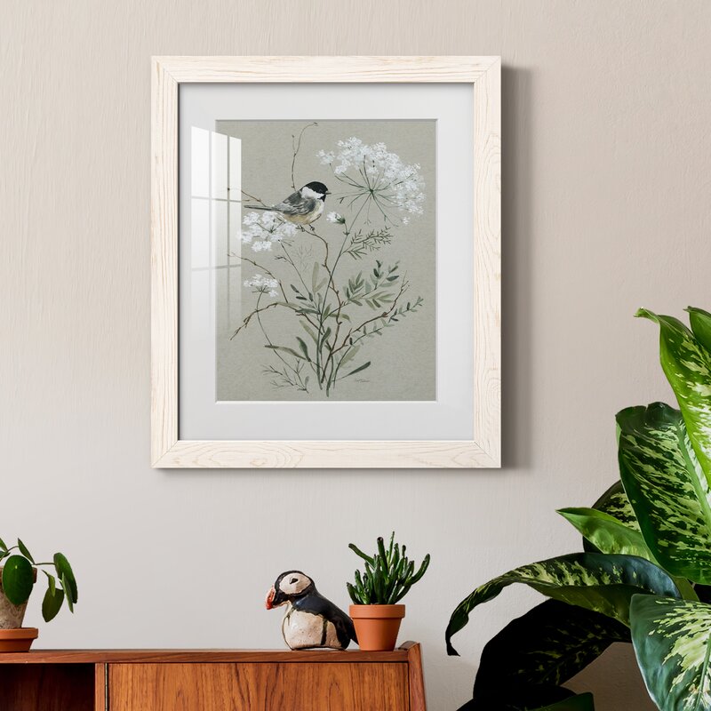 Graceful Bird Nestled Among Blossoming Flowers Oil Painting