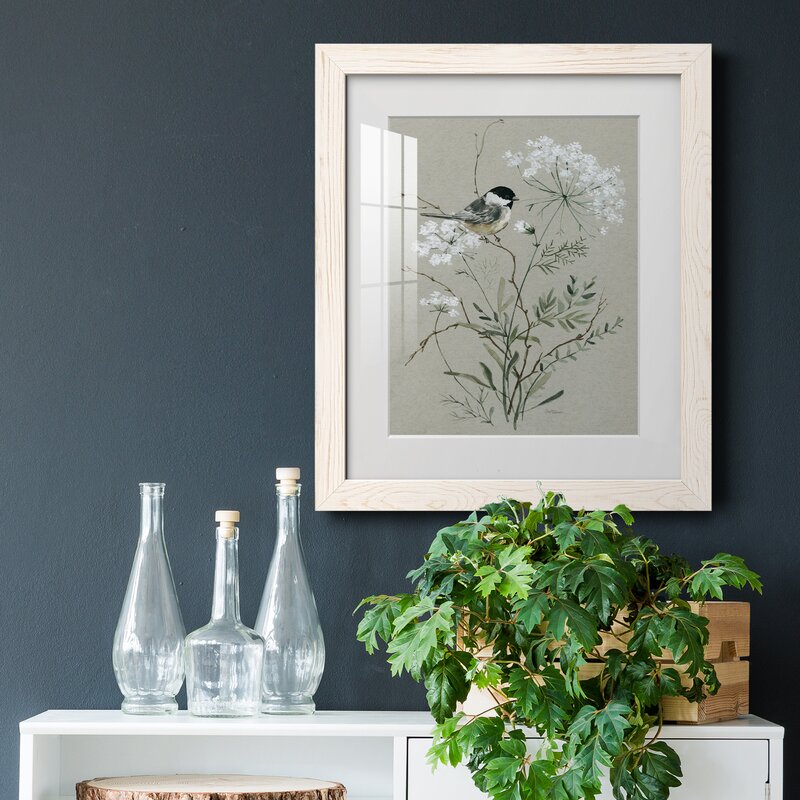 Graceful Bird Nestled Among Blossoming Flowers Oil Painting