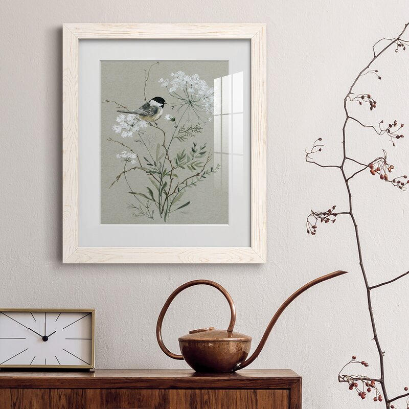 Graceful Bird Nestled Among Blossoming Flowers Oil Painting