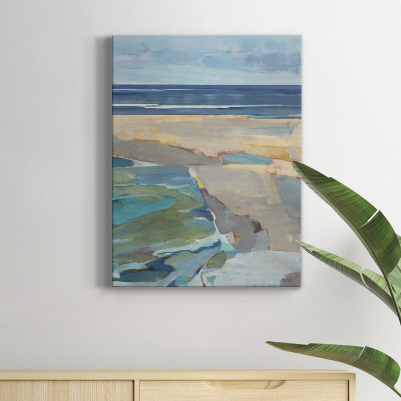Tranquil Coastal Landscape Oil Painting for Serene Home Decor
