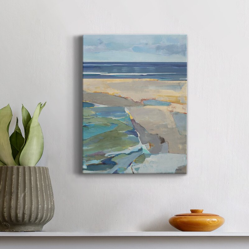 Tranquil Coastal Landscape Oil Painting for Serene Home Decor