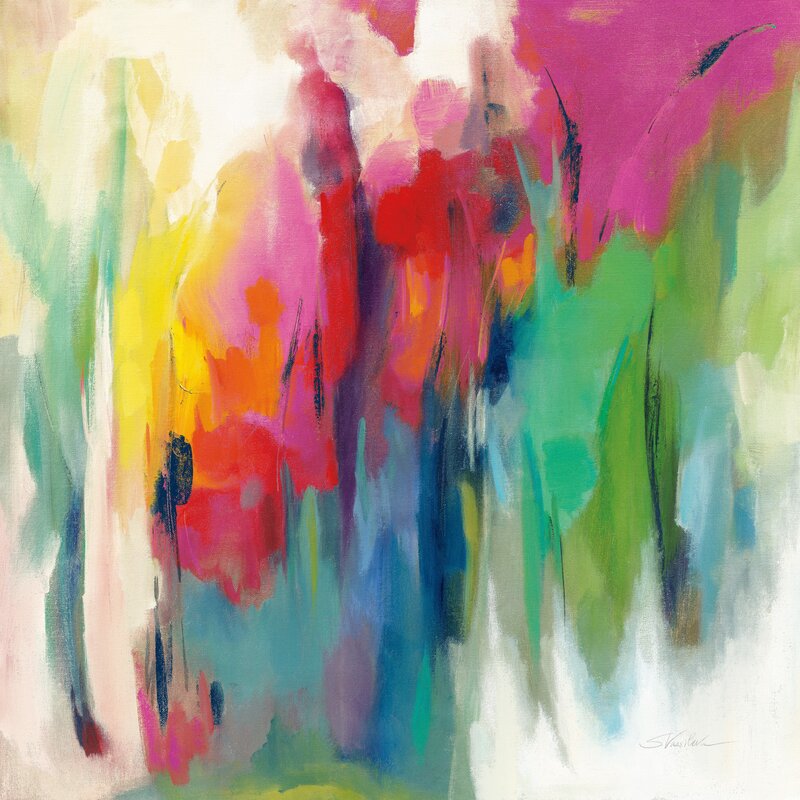 Vibrant Abstract Rainbow Painting for Brightening Your Home Decor