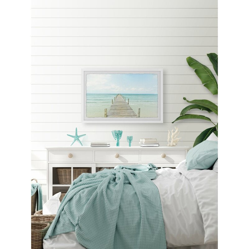 Serene Coastal Pathway Oil Painting for Tranquil Home Décor