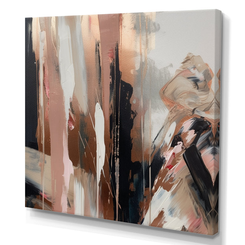 Abstract Brown and Black Oil Painting for Modern Home Decor