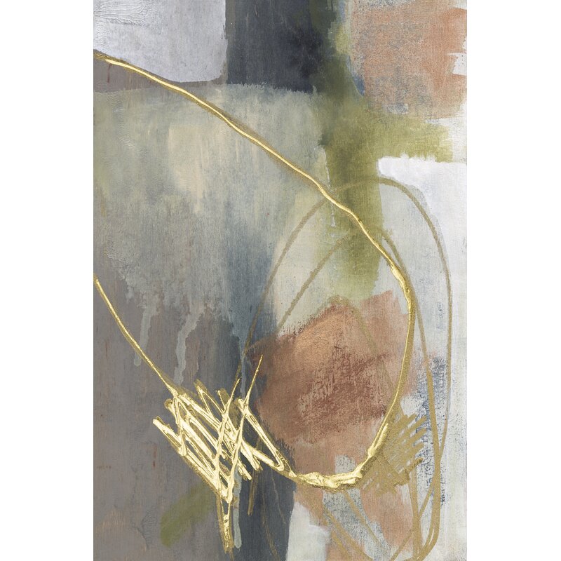 Abstract Gold Loop Oil Painting for Modern Home Decor