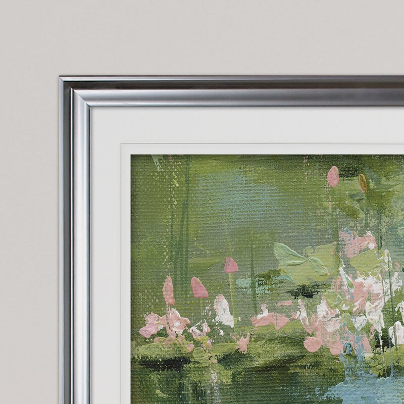 Serene Celadon Waterlilies Oil Painting for Tranquil Home Decor