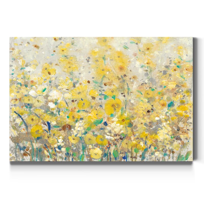 Vibrant Yellow Floral Landscape Oil Painting for Bright, Cheerful Decor