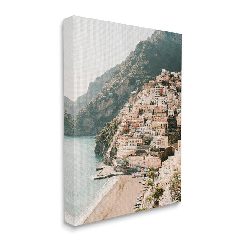 Charming Cinque Terre Coastal Village Oil Painting