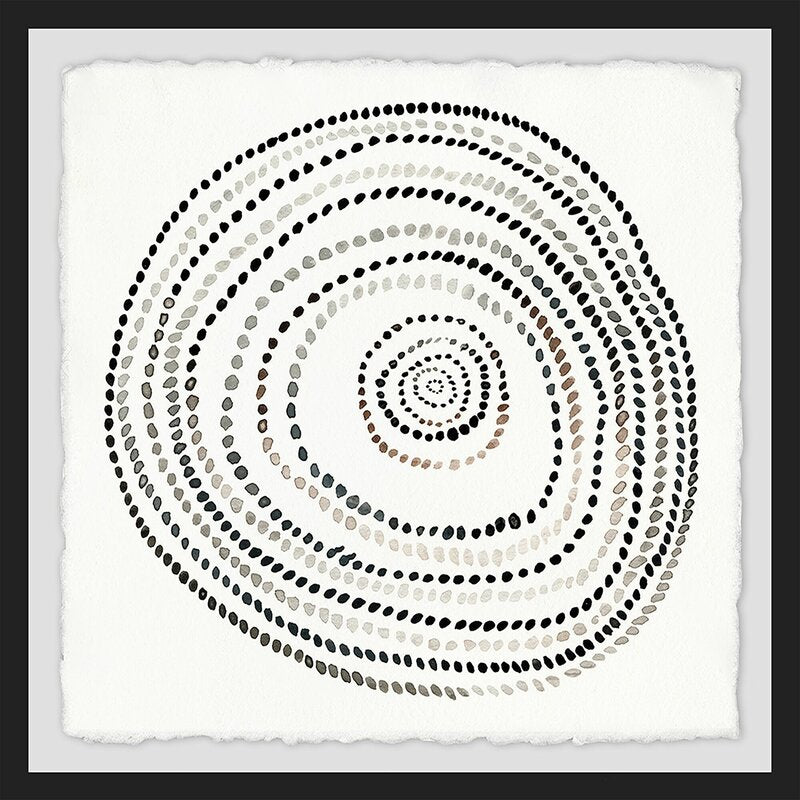 Elegant Black and White Circle Bloom Abstract Triptych Wall Art