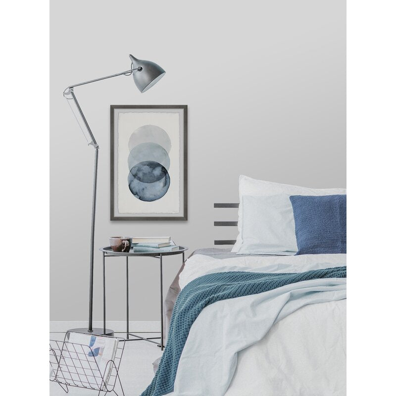 Abstract Blue Circle Overlap Oil Painting for Modern Home Decor