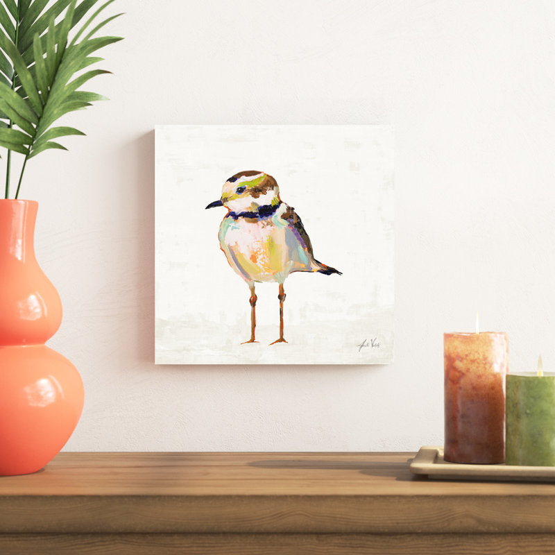 Vibrant Coastal Plover Oil Painting
