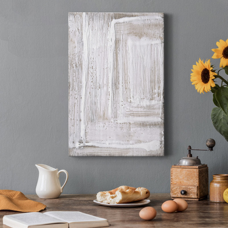 Modern Abstract White Oil Painting for Elegant Home Decor