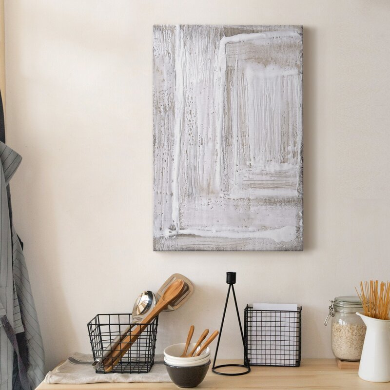 Modern Abstract White Oil Painting for Elegant Home Decor