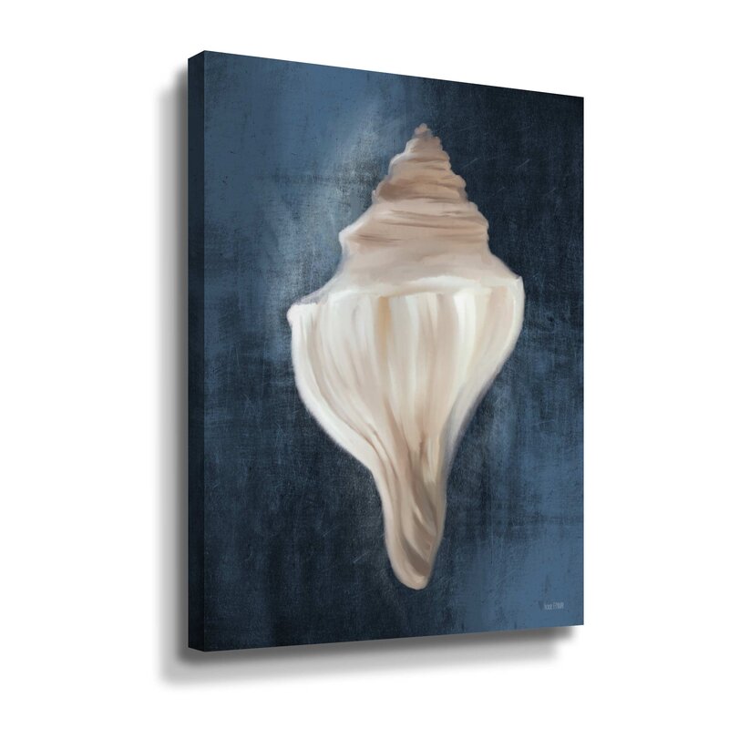 Elegant Conch Shell Oil Painting on Canvas - Coastal Home Decor Art