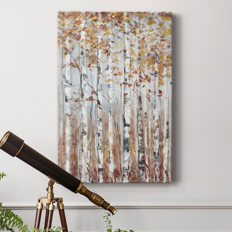 Enchanting Copper Forest Landscape Oil Painting for Home Decor