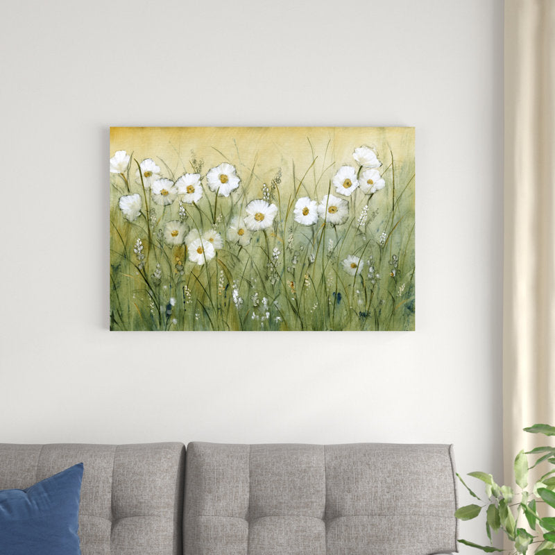 Springtime Daisy Fields Floral Oil Painting