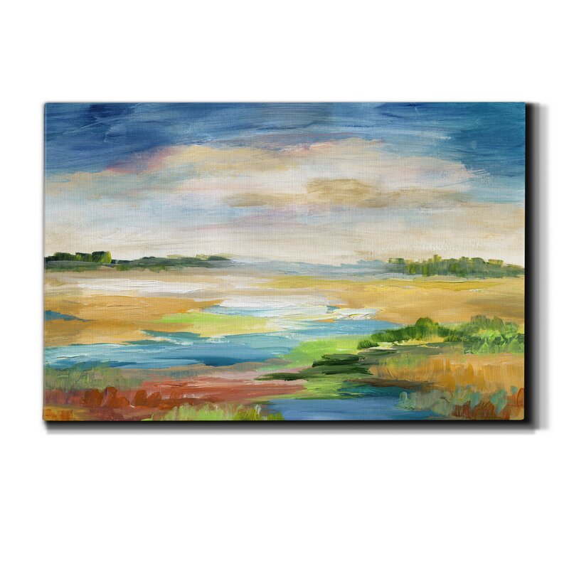 Tranquil Coastal Landscape Oil Painting Wall Art for Serene Home Decor