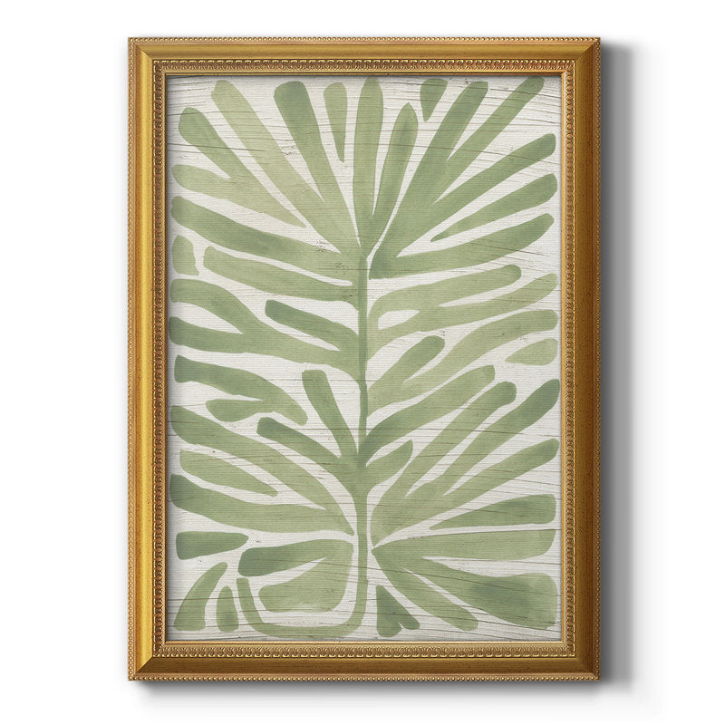 Lush Green Palm Leaf Oil Painting for Modern Home Decor