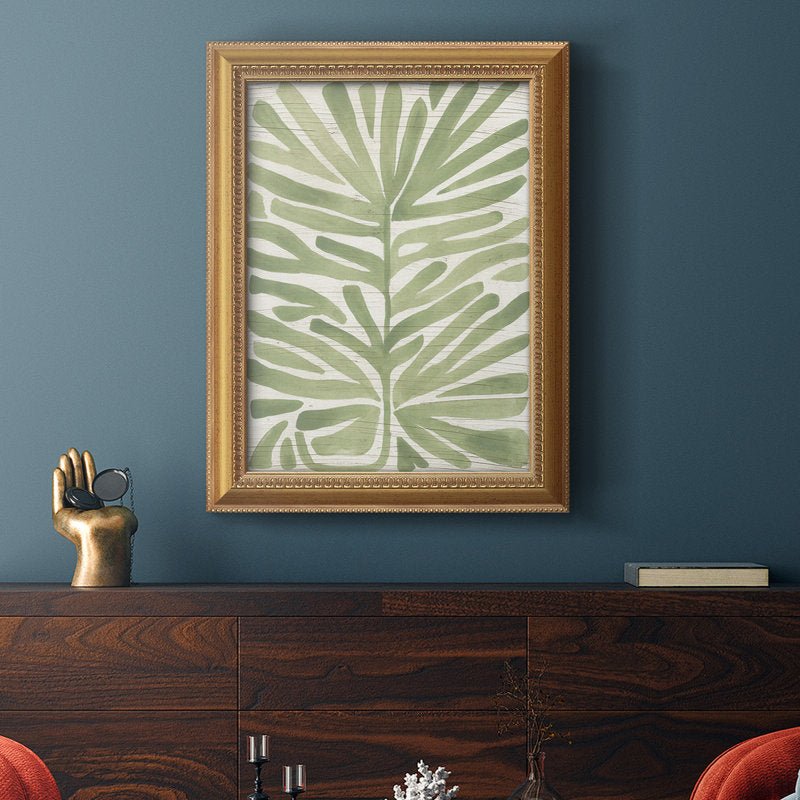 Lush Green Palm Leaf Oil Painting for Modern Home Decor