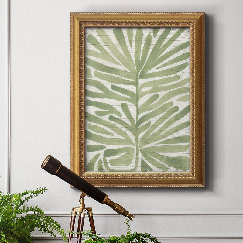 Lush Green Palm Leaf Oil Painting for Modern Home Decor