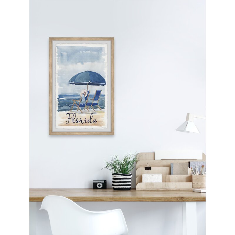 Relaxing Beach Scene in Florida – Coastal Oil Painting Print