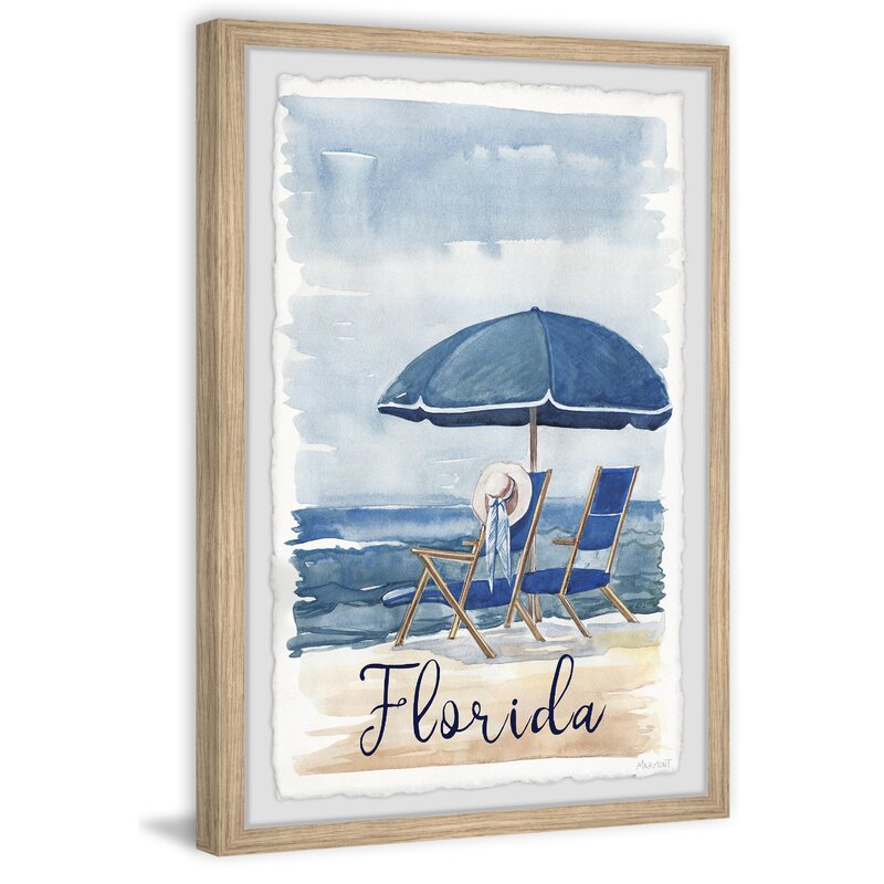 Relaxing Beach Scene in Florida – Coastal Oil Painting Print
