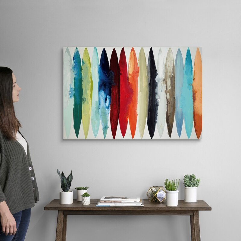 Vibrant Abstract Surfboard Art for Modern Home Decor