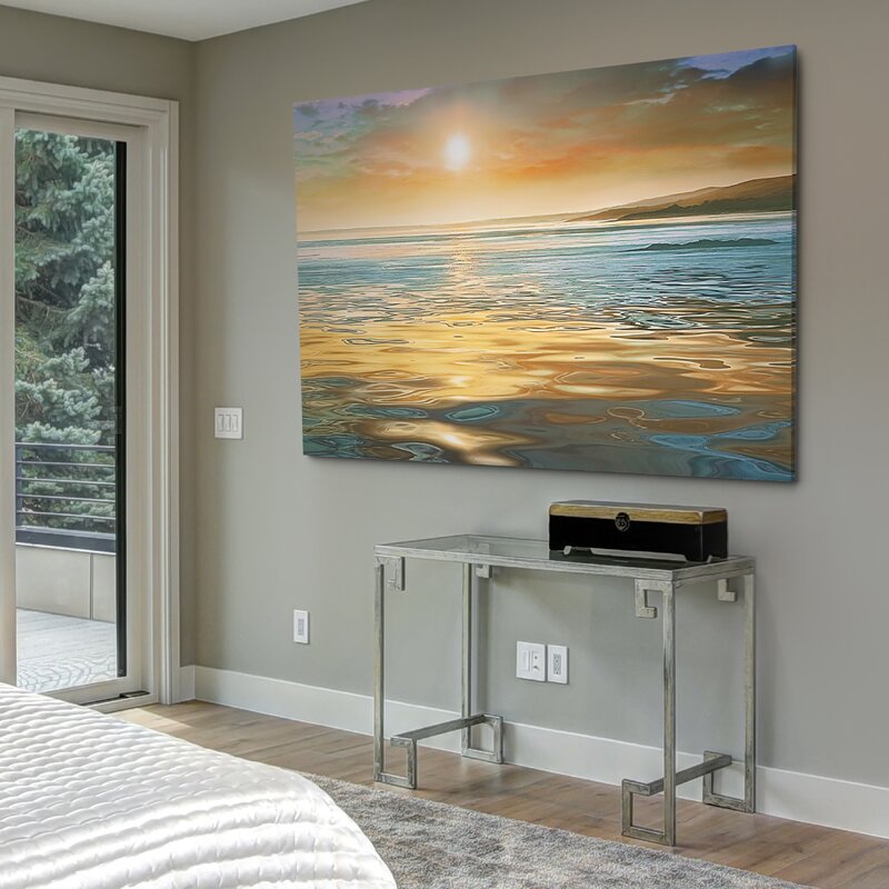 Serene Sunset Reflection Over Calm Waters - Elegant Oil Painting