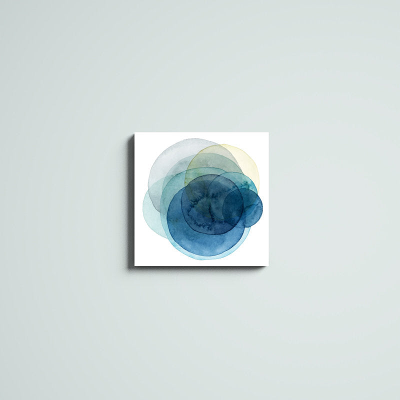 Abstract Blue Ocean Circles Oil Painting