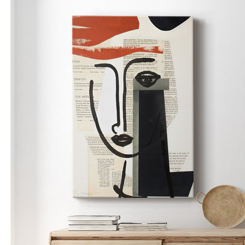 Modern Art Abstract Portrait with Bold Colors and Textured Depth