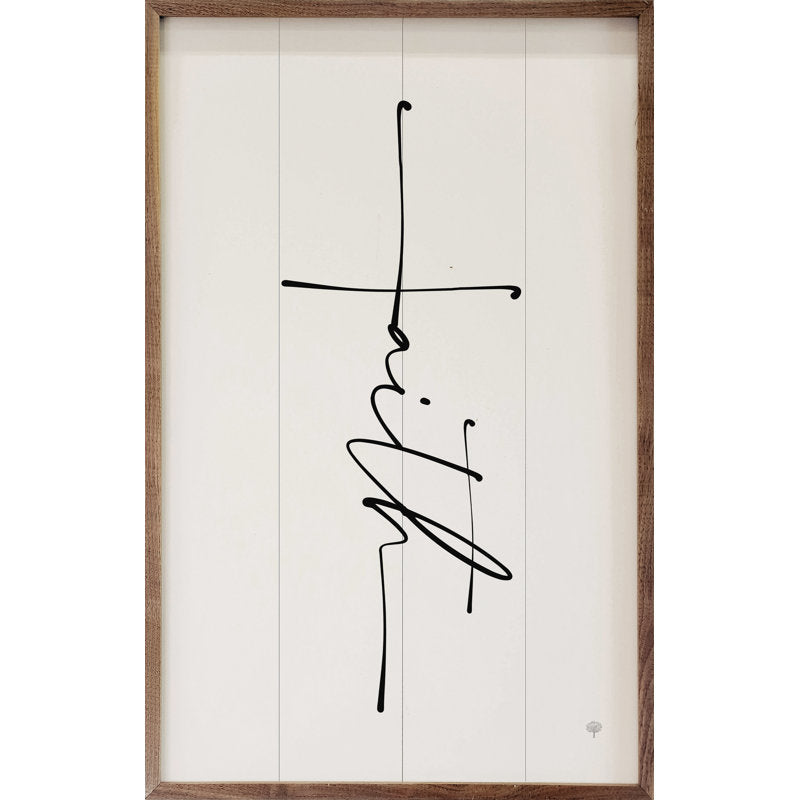 Elegant Faith Cross Art - Modern Black and White Oil Painting for Home Decor