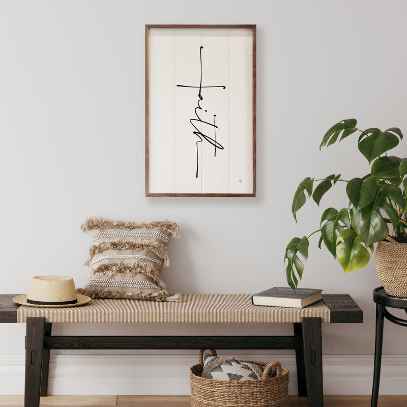 Elegant Faith Cross Art - Modern Black and White Oil Painting for Home Decor