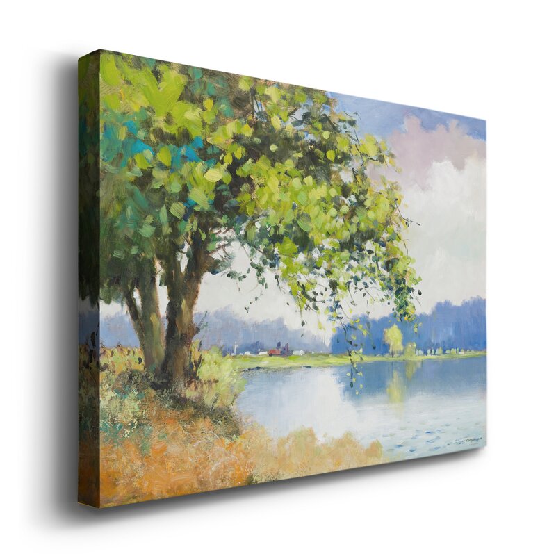 Serene Fall Landscape with Lush Greenery and Tranquil Waters
