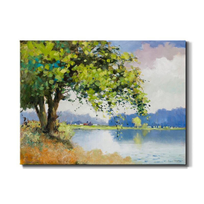 Serene Fall Landscape with Lush Greenery and Tranquil Waters