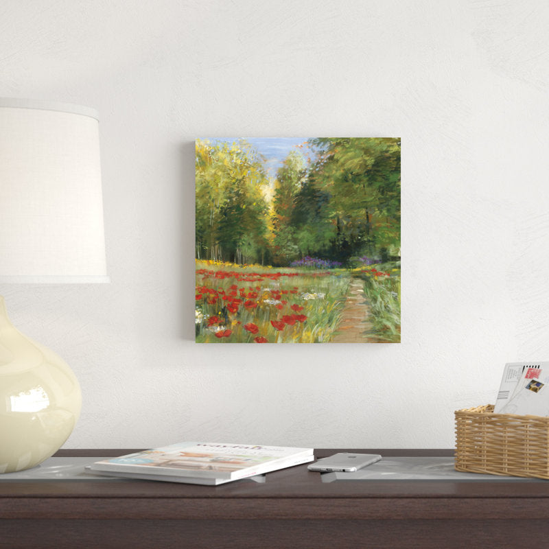 Vibrant Field of Flowers Oil Painting Landscape Art for Home Decor